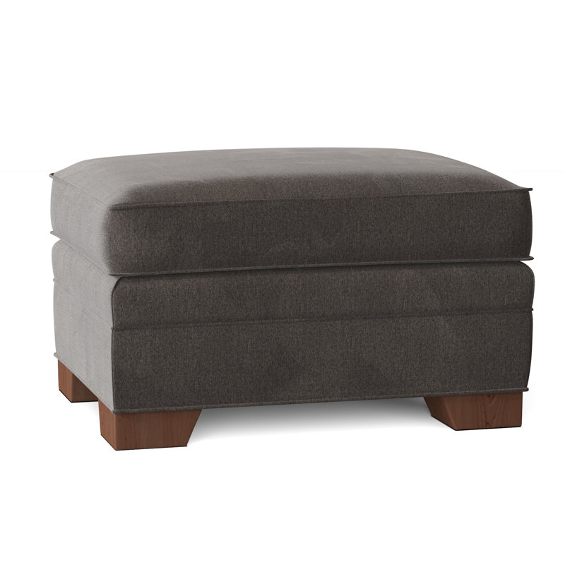 Repose-pieds rectangulaire Adrena, Velours performance gris Nickie 45