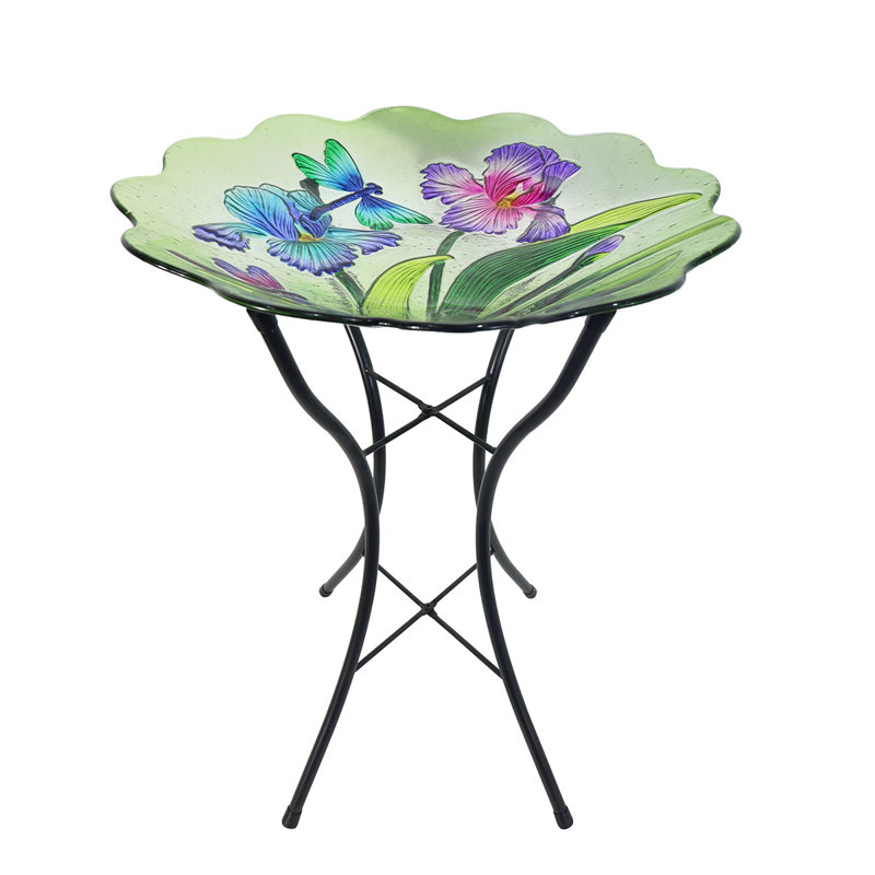 Bain d'oiseaux en verre