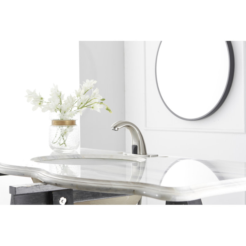 Robinet de salle de bain automatique à capteur à un trou à fixation sur le comptoir avec bonde escamotable