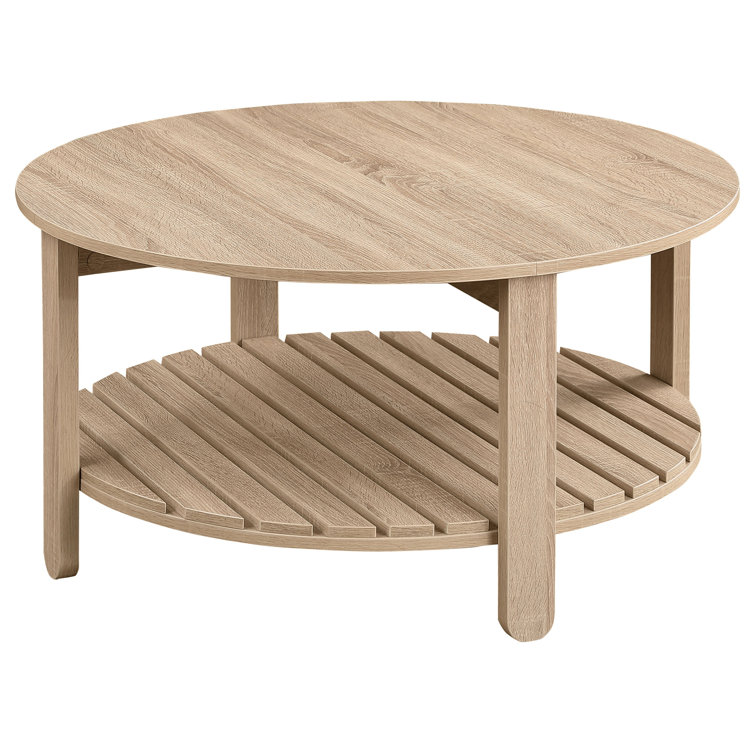 Lennix 1-Shelf Round Engineered Wood Coffee Table Natural