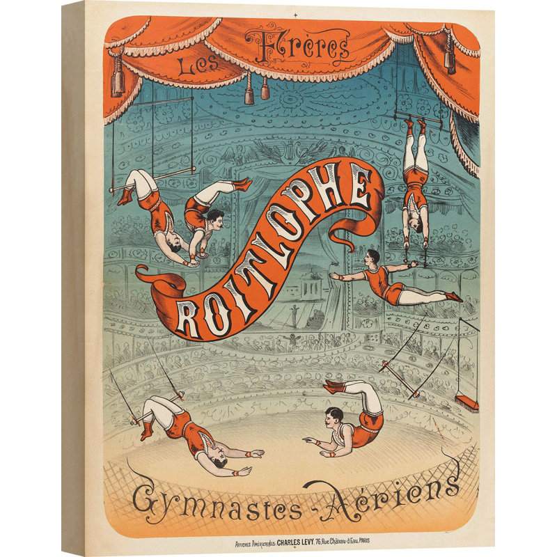 Les Freres Roitlophe Gymnastes Aeriens by Charles Levy - Wrapped Canvas Print, 80cm H x 60cm W x 4cm D