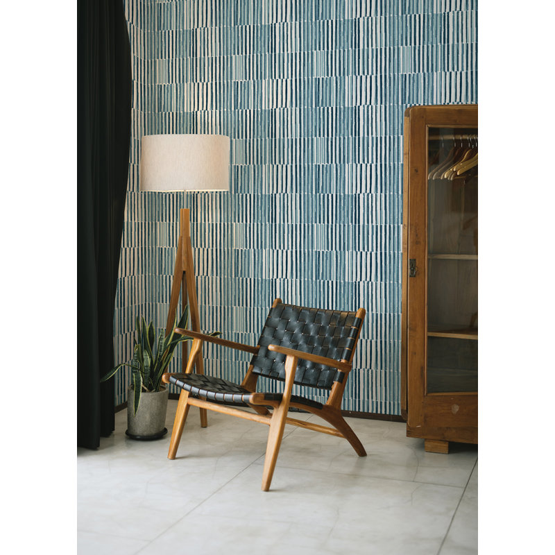Zahara Textured Stripe Luxury Wallpaper, Teal