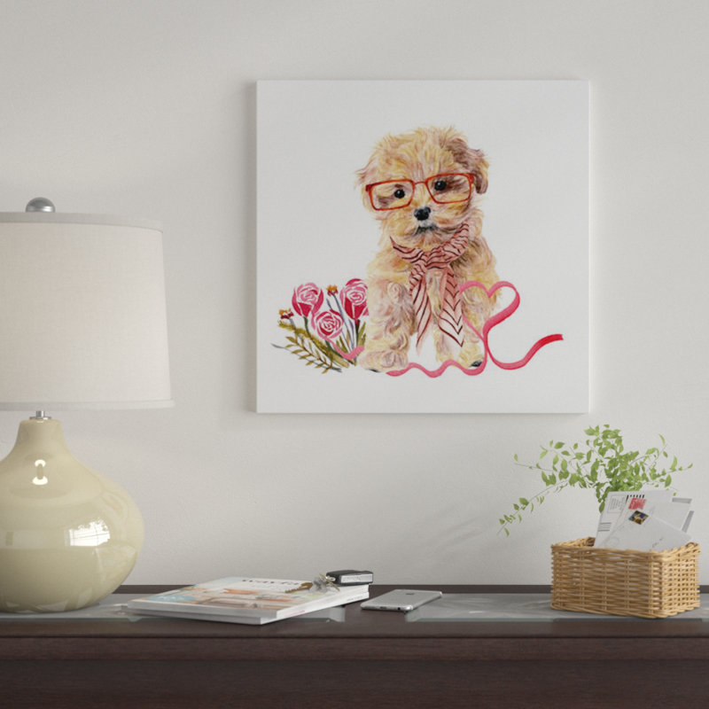 « valentine chiot ii », reproduction sur toile, H 18 po x l 18 po x P 1,5 po