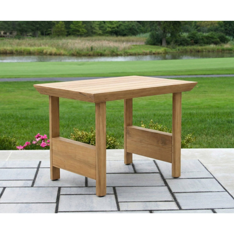Table d'appoint rectangulaire en teck massif Everlee