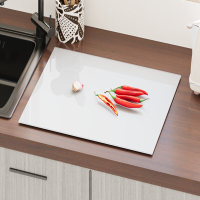 Tempered Glass Chopping Board with Non-Slip Foot Pads