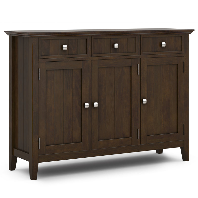 51"W Solid Wood 3-Shelf Entryway Storage Cabinet with Adjustable Shelves