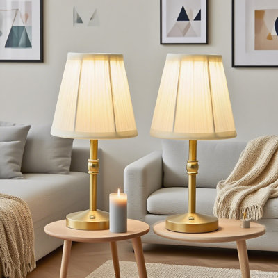 Rechargeable Cordless Mini Table Lamp With 3000Mah Battery, 3 Color Temperatures & Dimmable Touch Control, Portable Fabric Lamp For Kitchen Counter, Bedroom, And Home Decor