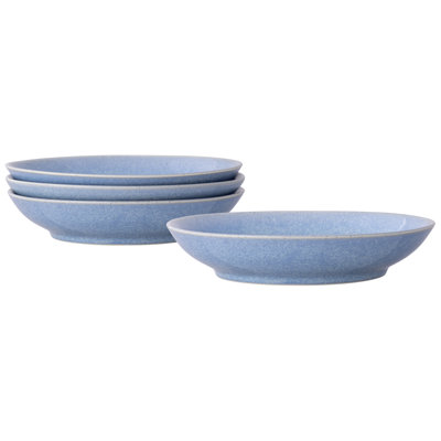 Noritake Colorwave Kiln Azure Set of 4 Coupe Pasta Bowls, 9.25", 35 oz.