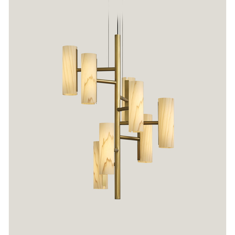 Note 8 - Light LED Chandelier, Ivory White, Gold