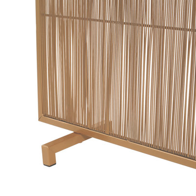Pare-feu en fer Willow classique à un panneau, 99 cm x 76 cm, fini doré