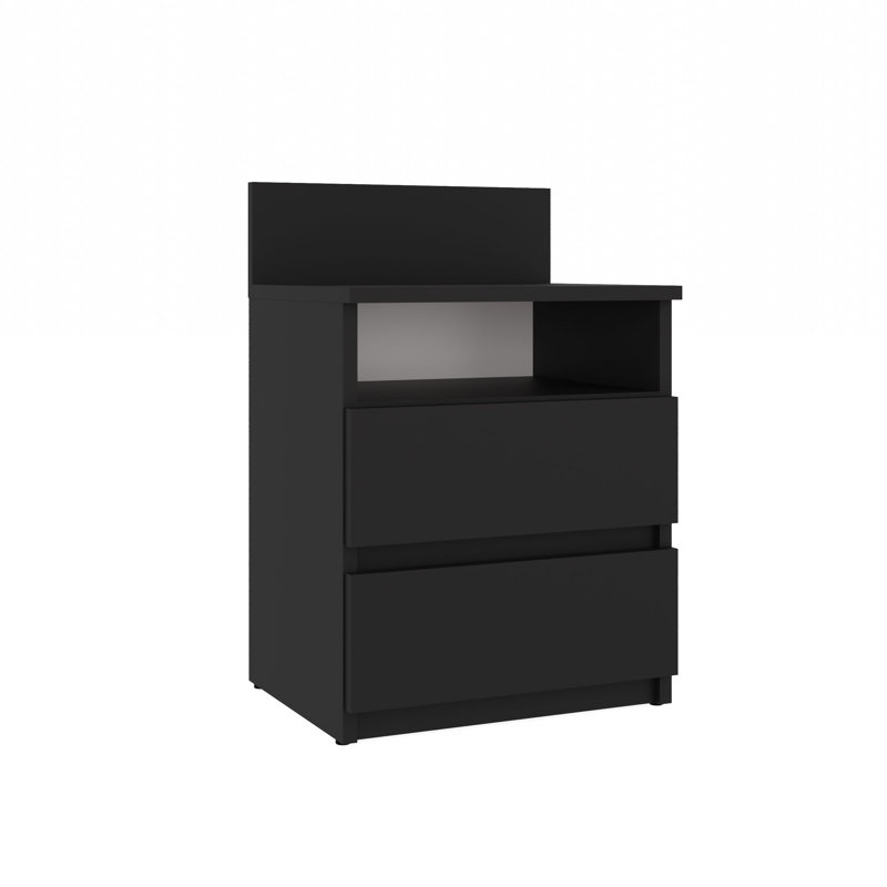 40 cm W Chest of 2 Drawers, Black