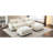 111" Sectional In Beige, Equipped With Two Removable Ottomans, Double Cushion, Ports, Cup Holders, Storage And 4 Pillows, Chenille Upholstery Beige Upholstered Big Pillows For Home-260752469-260752468