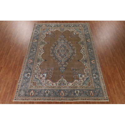 Brown Over Dyed Traditional Area Rug 9x13