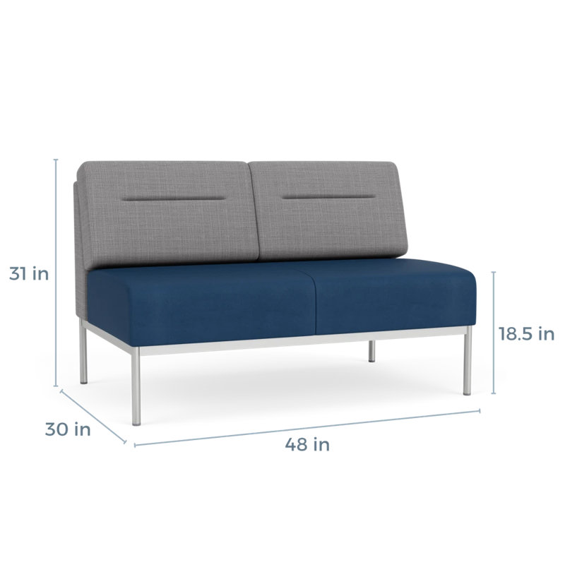 Causeuse Darsey, Argent argent, Chambray gris; Patriot Plus Blue Ridge, Sans alimentation