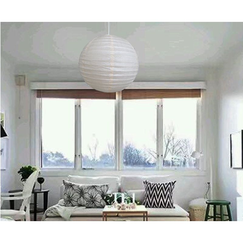 35cm H Paper Round Pendant Shade ( Clip On ), White