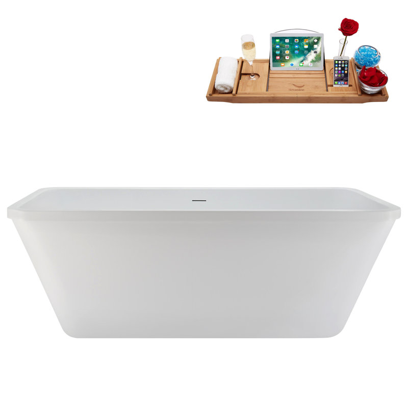 Baignoire autoportante et plateau 60 "avec drain interne 60" Streamline, Bronze brossé