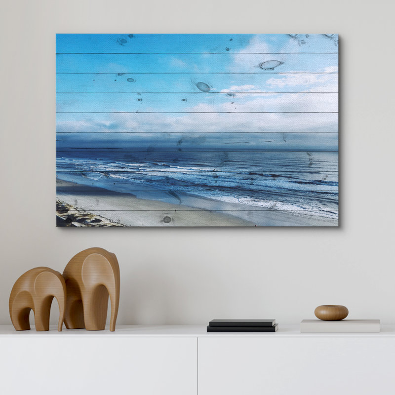 Art mural sur toile IDÉE4WALL, scène romantique de la mer, œuvre d'art encadrée, H 12 po x l 18 po