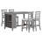 Rural Style 5-Piece Dining Table Set with 4 Padded Chairs and Built-in Storage for Dining Room-1241093997