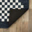 Tapis contemporain à bordure à carreaux lavable et antidérapant-634342961