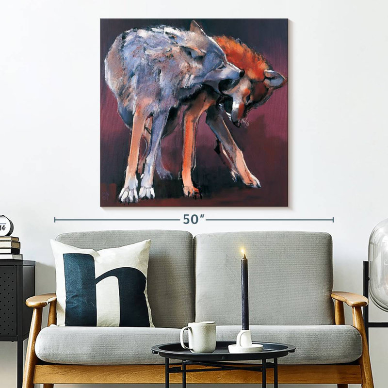 Crowle Two Wolves I, 33" H x 33" W