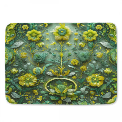Intricate Floral Pattern Bath Mat