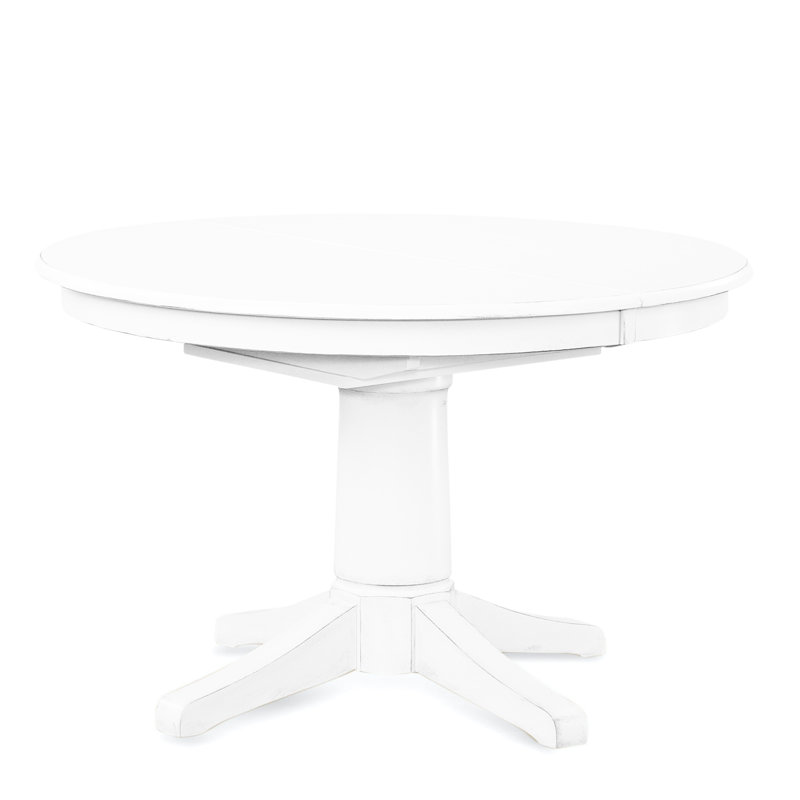 Hues Solid Wood Dining Table, Frost White