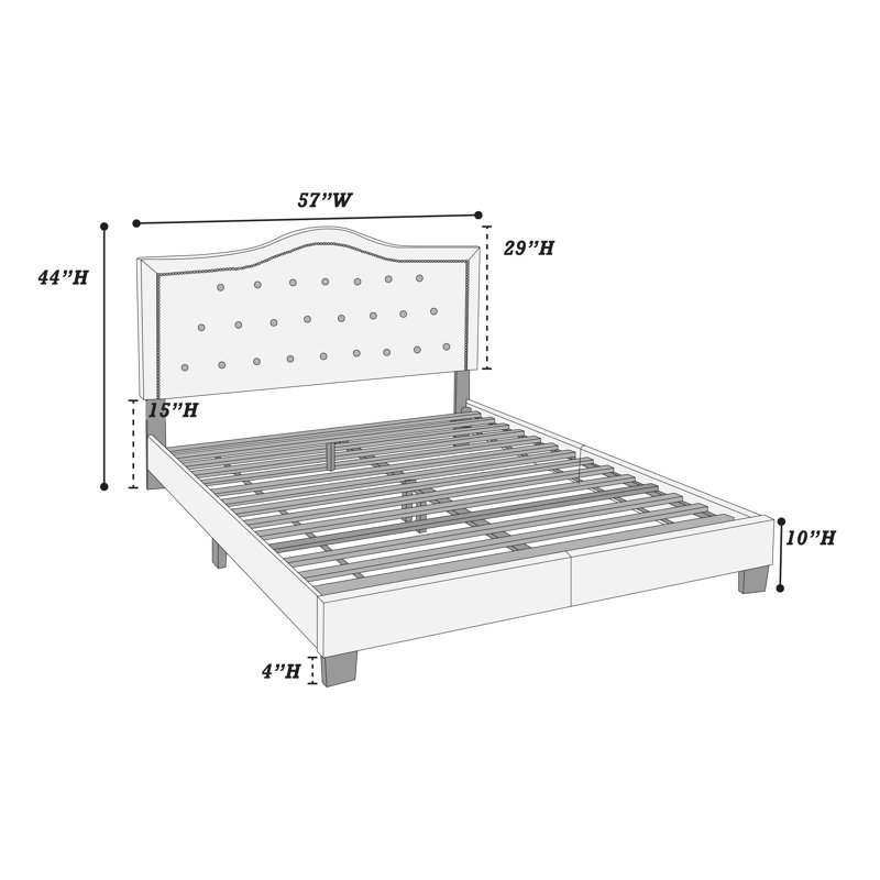 Jaquavian Upholstered Platform Bed, Gray, Full/Double