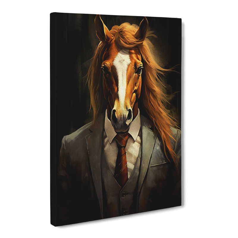 Pony In A Suit Painting No.4 - Wrapped Canvas, 76cm H x 50cm W x 3cm D