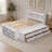 Full Bed with Bookcase Headboard, Under bed Storage Drawers and Bed End Storage Case,White-135401763