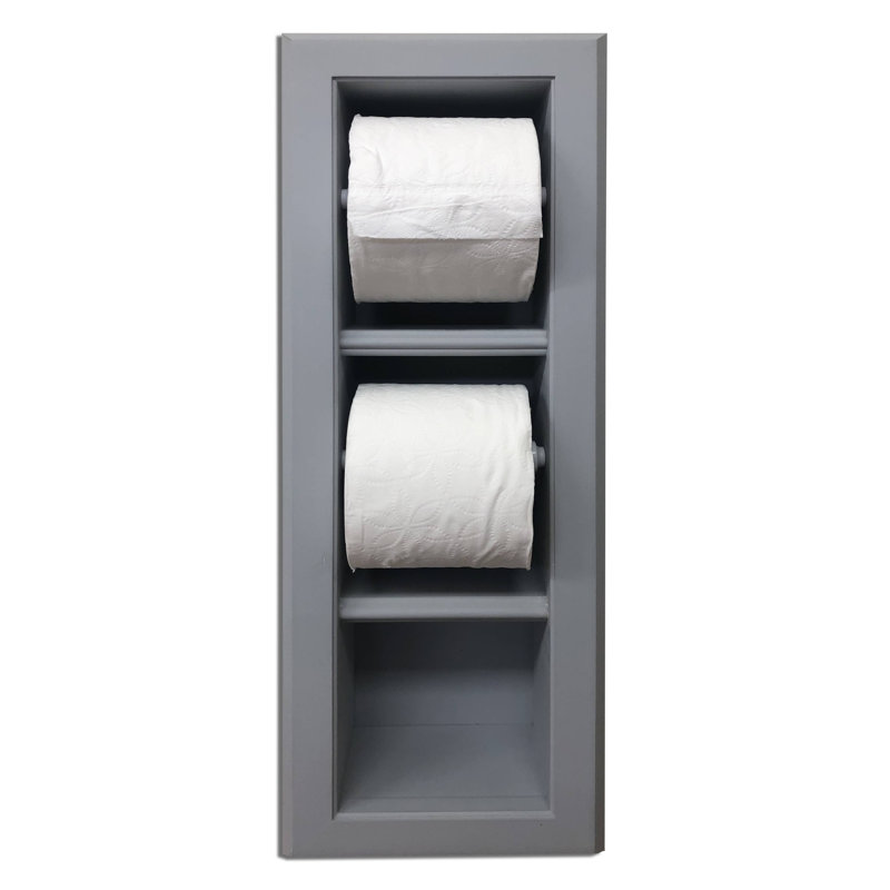 Porte-papier hygiénique encastré Hansford, Apprêté gris