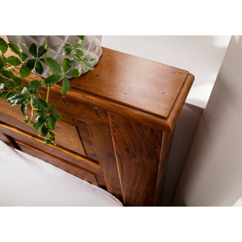 Oxford Solid Wood Storage Bed, Honey, European Double (140 x 200cm)