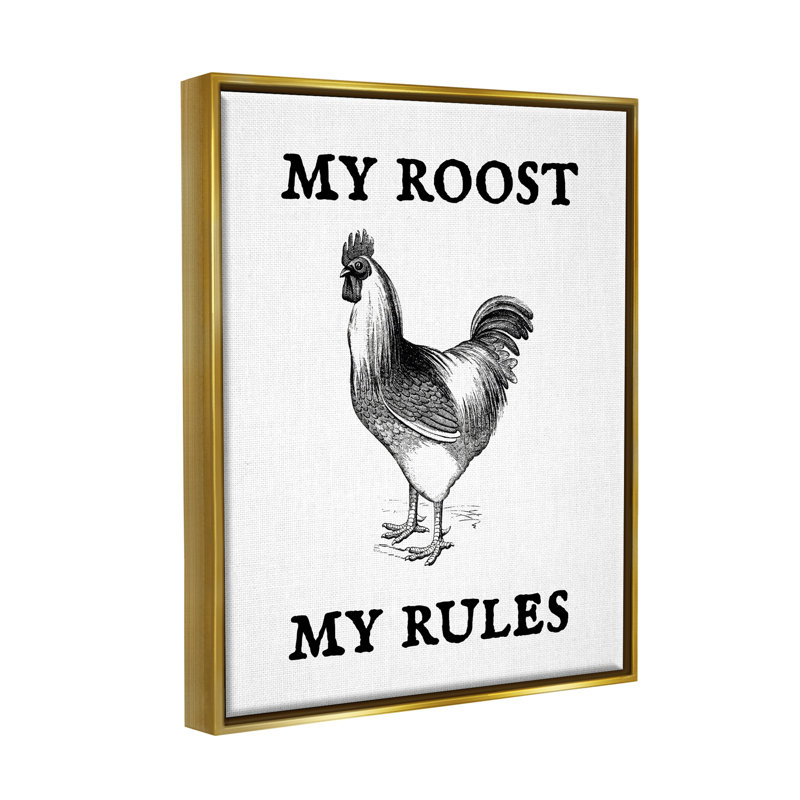 «My Roost & Rules», art mural drôle sur toile flottante par Lil 'Rue, H 21 po x l 17 po x P 1,7 po