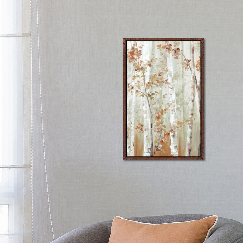 Birch Wood I by Eva Watts - Painting on Canvas, 66.04cm H x 45.72cm W x 3.81cm D, Classic Brown Wood Framed