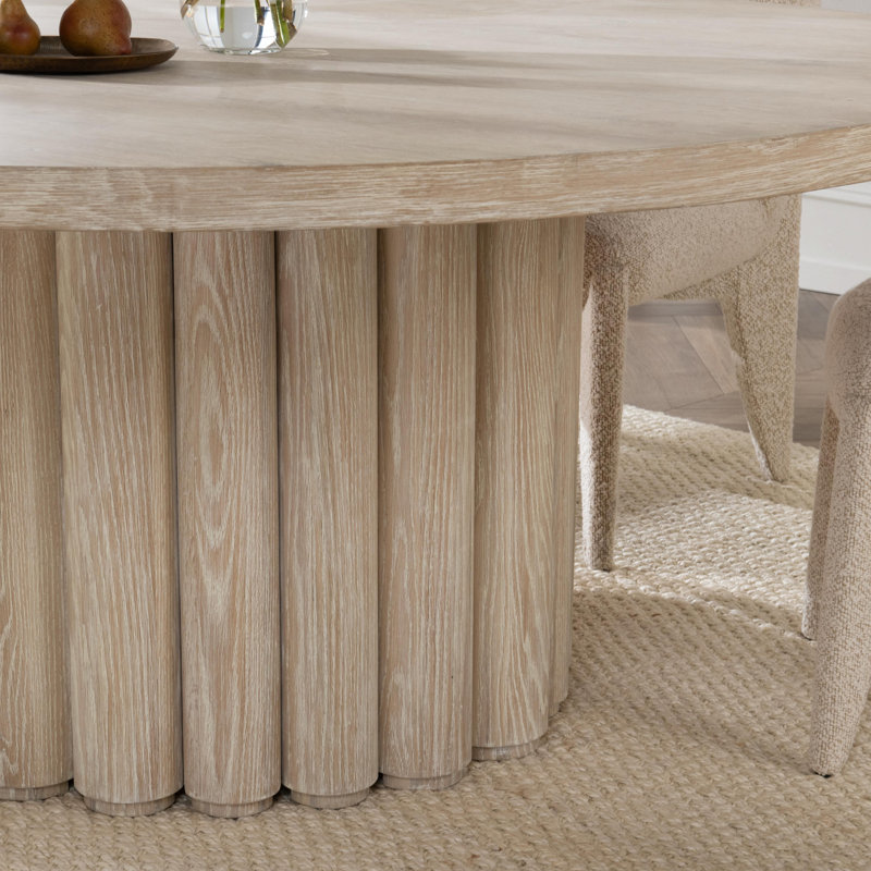 Tiber Round Dining Table, White Wash