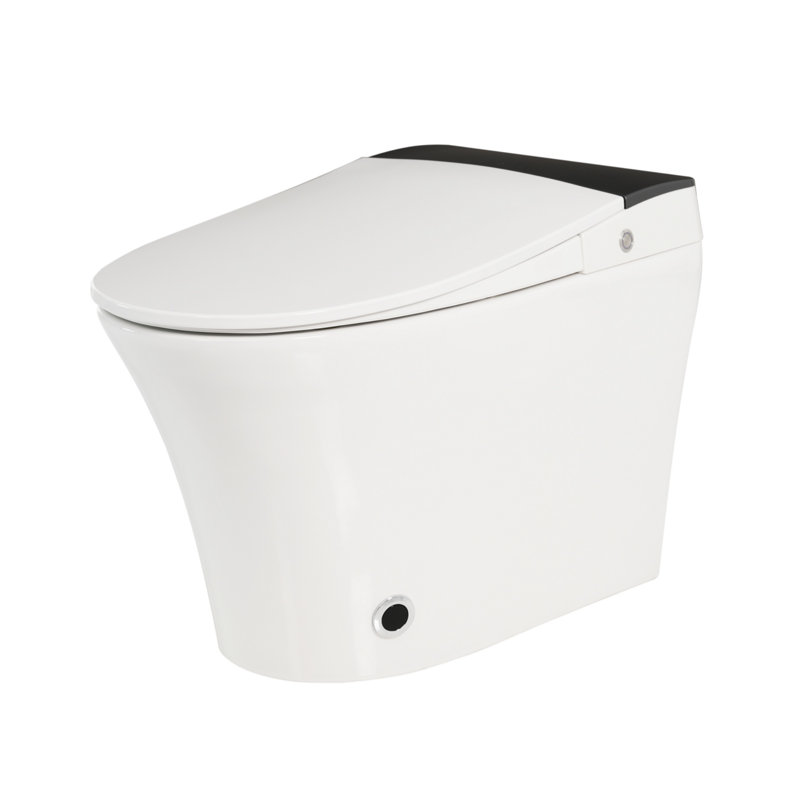 Toilette intelligente à siège chauffant, toilette intégrée, chasse d'eau automatique sans réservoir d'eau, blanc