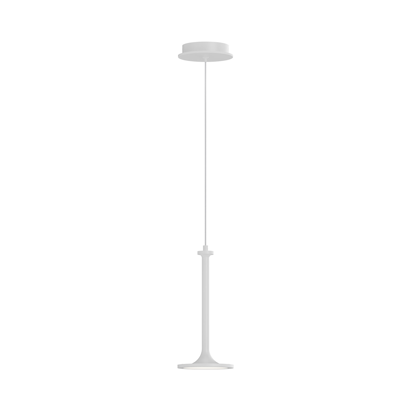 Daveney Single Light Dimmable LED Pendant, 12.38" H x 5.63" W x 5.63" D, White