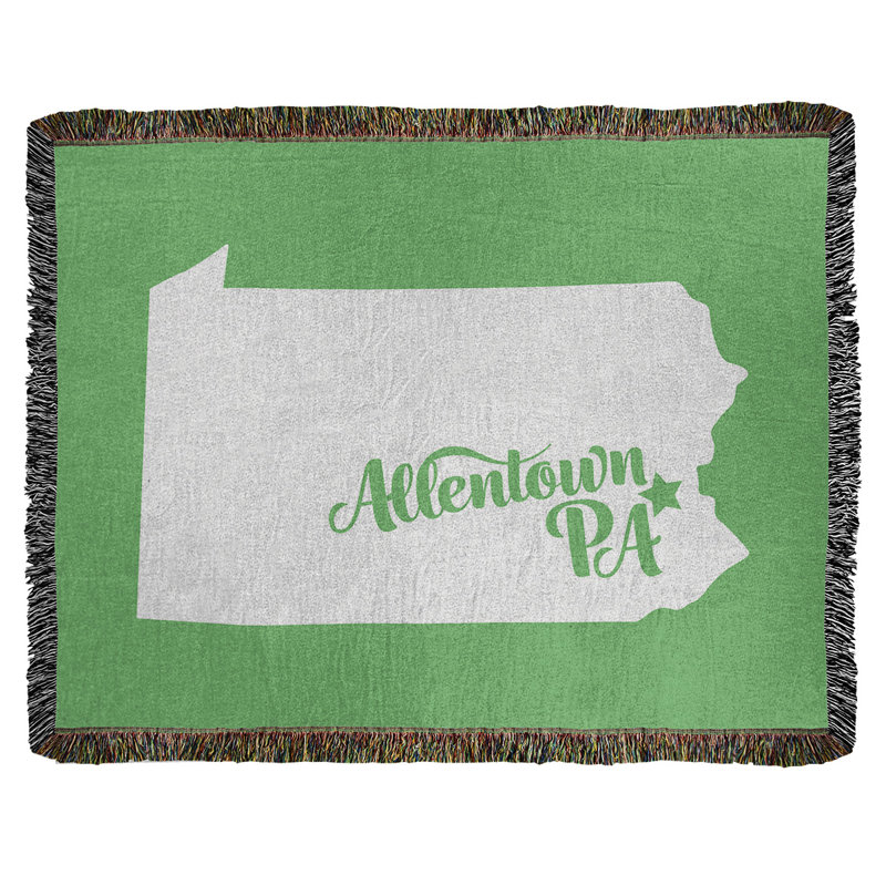 Jeté en coton tissé allentown pennsylvanie, l 37 po x L 52 po, Vert