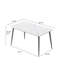 Table de salle à manger 55,12 po en pierre artificielle moderne à bords droits gris foncé et pieds en métal pouvant accueillir 6 personnes (table de salle à manger seulement)-1055747114