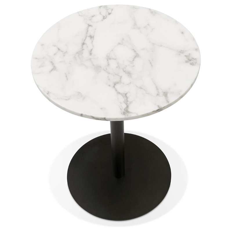 Barraute Round Metal Base Dining Table, White