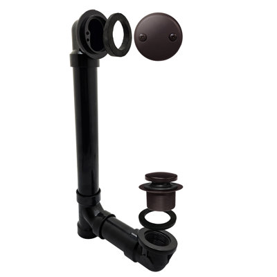 1-1/2" x 12" Sch. 40 ABS-Toe Bathtub Leg Drain with Two-Hole Overflow