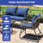 4-Piece Outdoor Bistro Set All-Weather Patio Furniture Conversation Loveseat Chairs-433303128