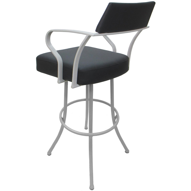 Tabouret pivotant très grand 34,00 po Jabria, Blanc, Gris