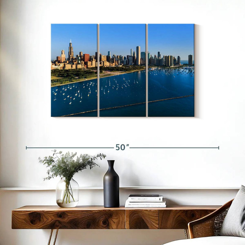 Rorry Monroe Harbor Aerial, 24" H x 38" W