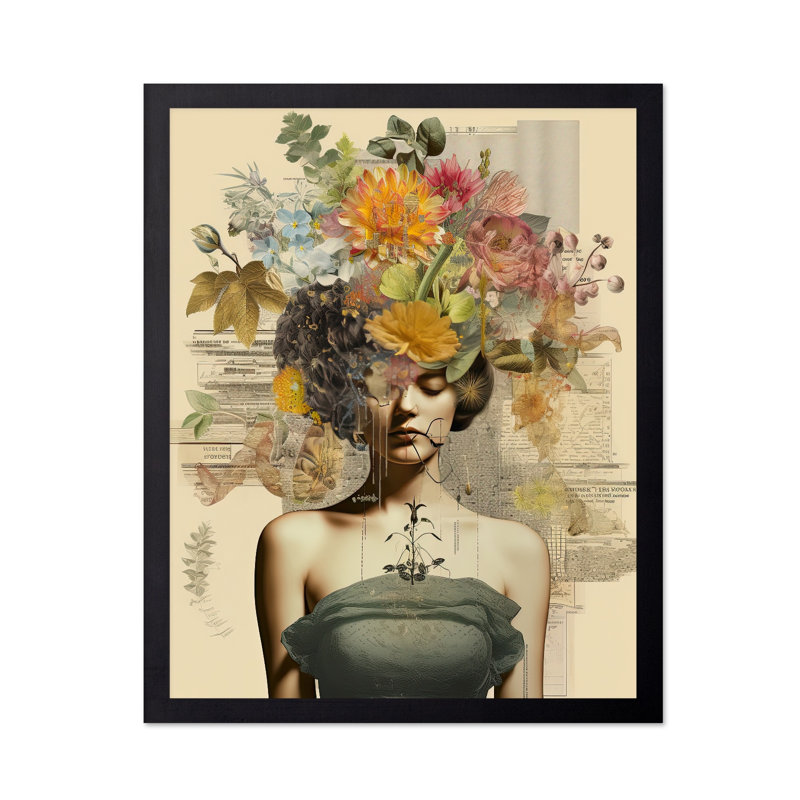 Portrait de femme surréelle no 3, 18"H x 24"W, Poster, Black Framed