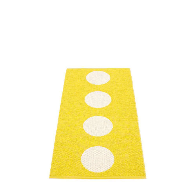Vera Polka Dots Area Rug in Yellow/White, Runner 2'3" x 5'