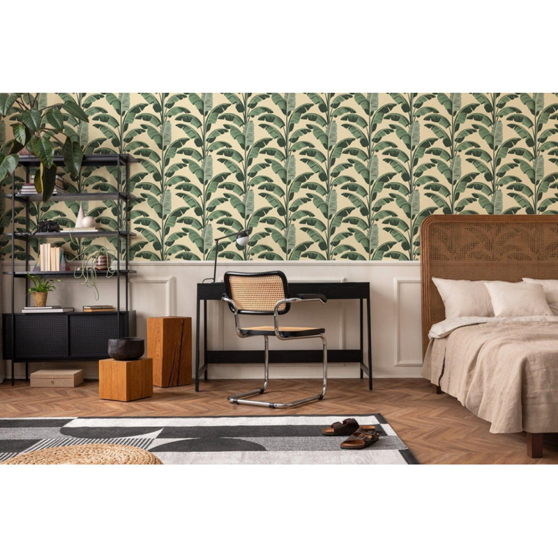 Banana Leaf - Wallpaper, Champagne, Non-Pasted