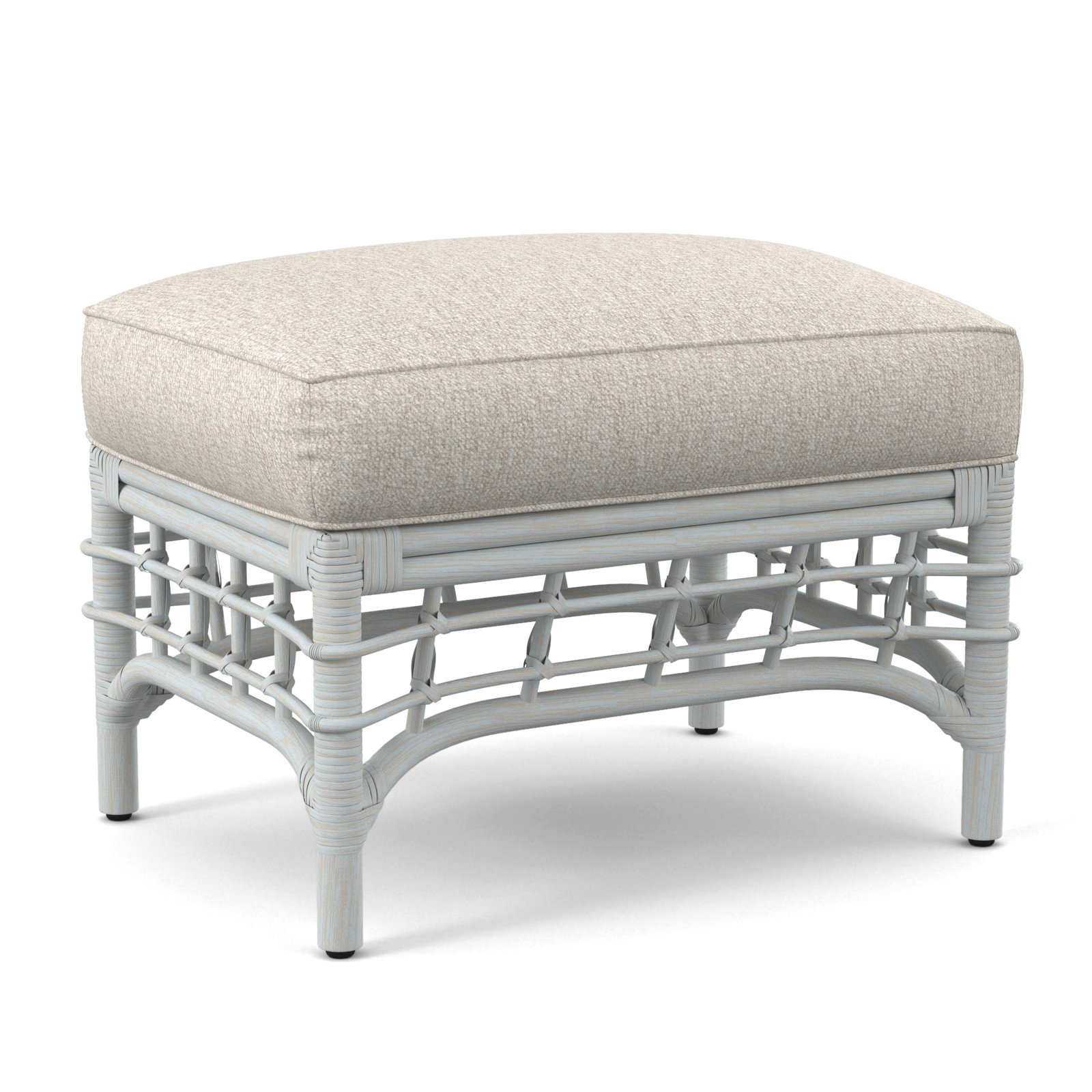 Luca Upholstered Ottoman, Snow Crypton Performance; 0884-91, Bisque