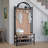 76.8" Hall Tree with Bench and Shoe Storage, 6-in-1 Entryway Coat Rack with 5 Hooks, Arched Hall Tree Entryway Bench with Shoe Rack, Metal Frame Entryway Organizer for Mudroom, Foyer, Natural