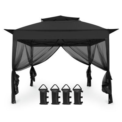 11 pi. L 11 pi. X P 11 pi. D Pavillon de jardin portatif avec filet de fermeture à glissière amovible