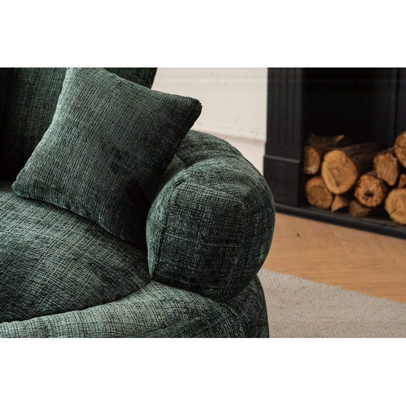 Canapé à billes avec housse en chenille ultra doux, Vert